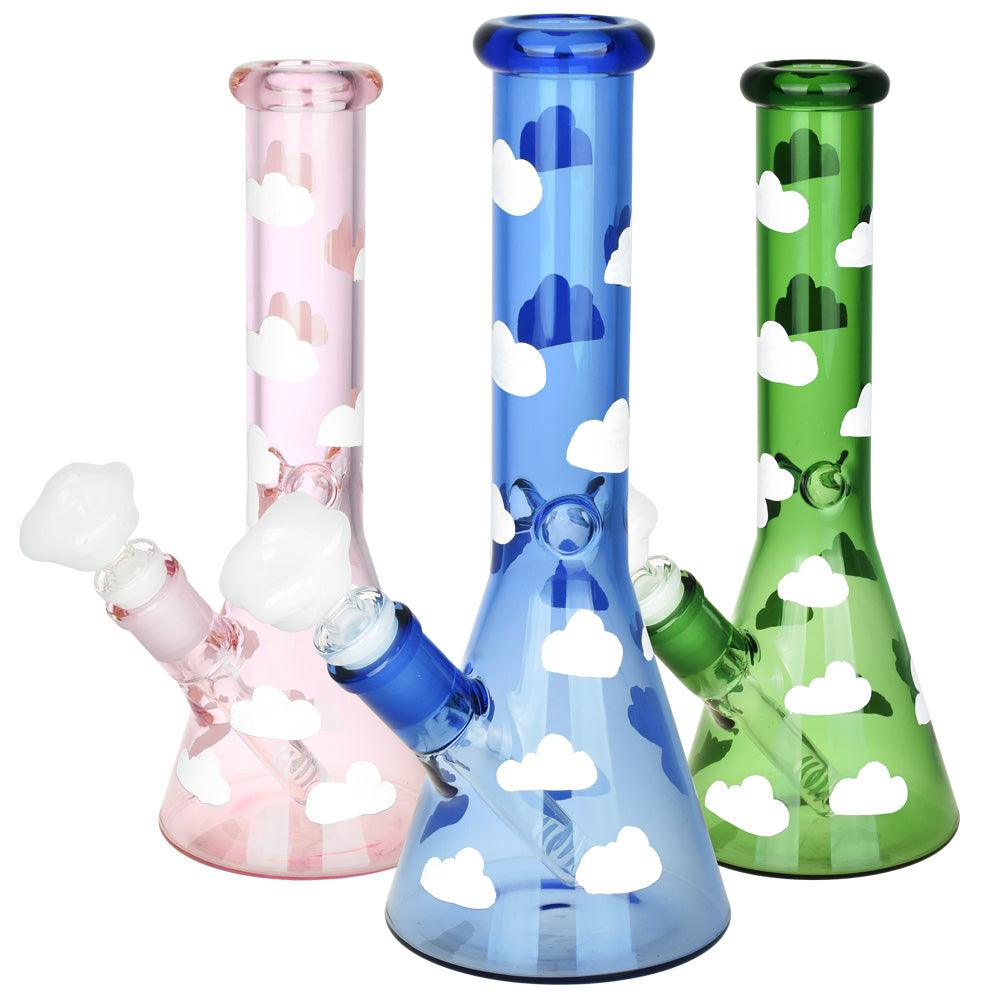 Up in the Clouds Beaker Water Pipe - 10" / 14mm F / Colors Vary - SmokeWeed.com