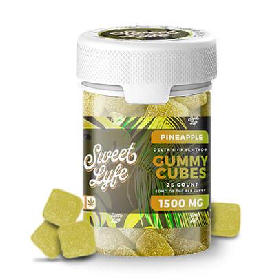 Vegan Gummies 1500MG D8+HHC+THCP - Bag - Pineapple - SmokeWeed.com