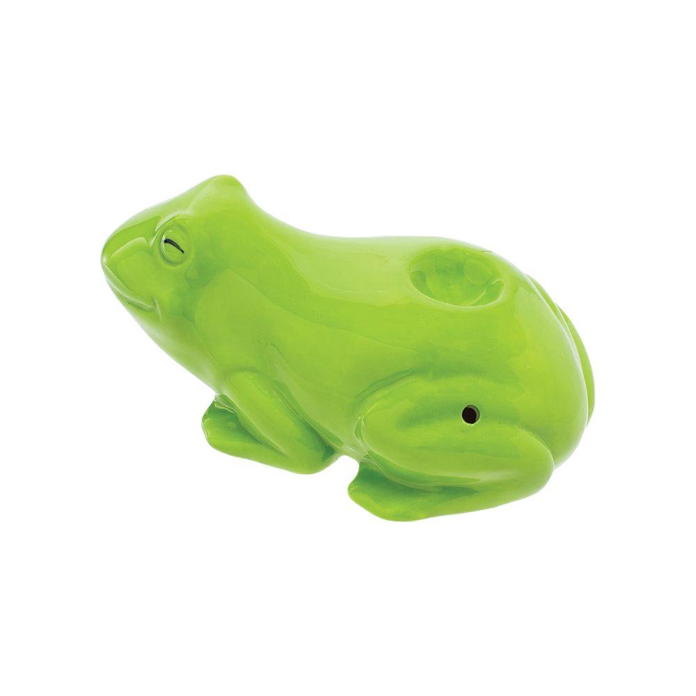 Wacky Bowlz Frog Ceramic Hand Pipe | 3.5" - SmokeWeed.com