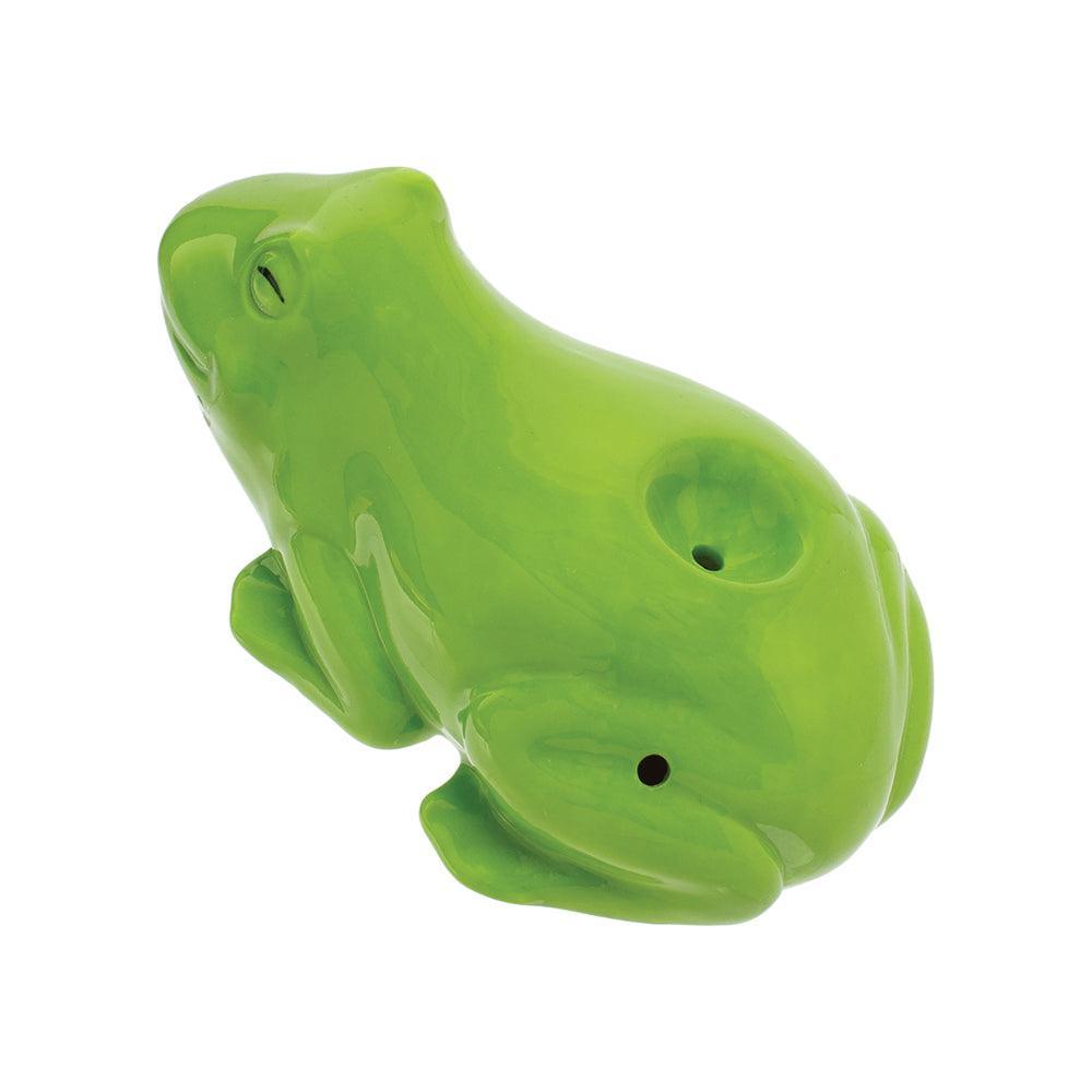 Wacky Bowlz Frog Ceramic Hand Pipe | 3.5" - SmokeWeed.com