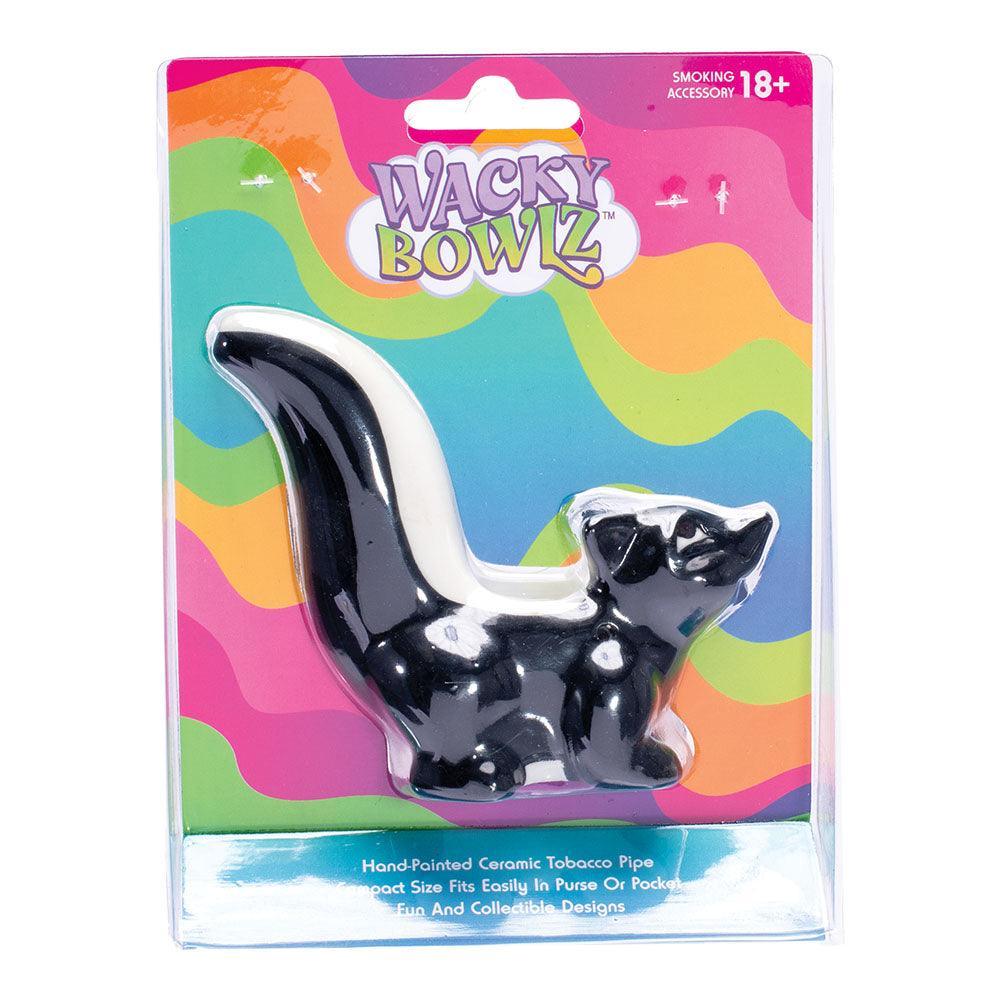 Wacky Bowlz Skunk Ceramic Hand Pipe - 4.5" - SmokeWeed.com