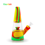 Waxmaid 7.87" Fountain Silicone Glass Water Pipe - SmokeWeed.com