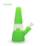Waxmaid 7.87" Fountain Silicone Glass Water Pipe - SmokeWeed.com