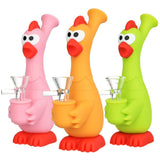 What The Cluck Silicone Water Pipe - 7" / 14mm F / Colors Vary - SmokeWeed.com