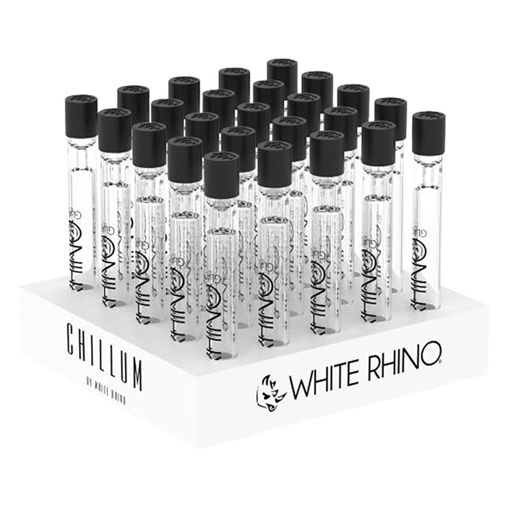 White Rhino Chillum Pipe w/ Silicone Cap | 4.25" | 25pc Display - SmokeWeed.com