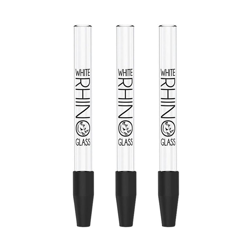 White Rhino Dab Straw w/ Silicone Cap | 5" | 25pc Display - SmokeWeed.com