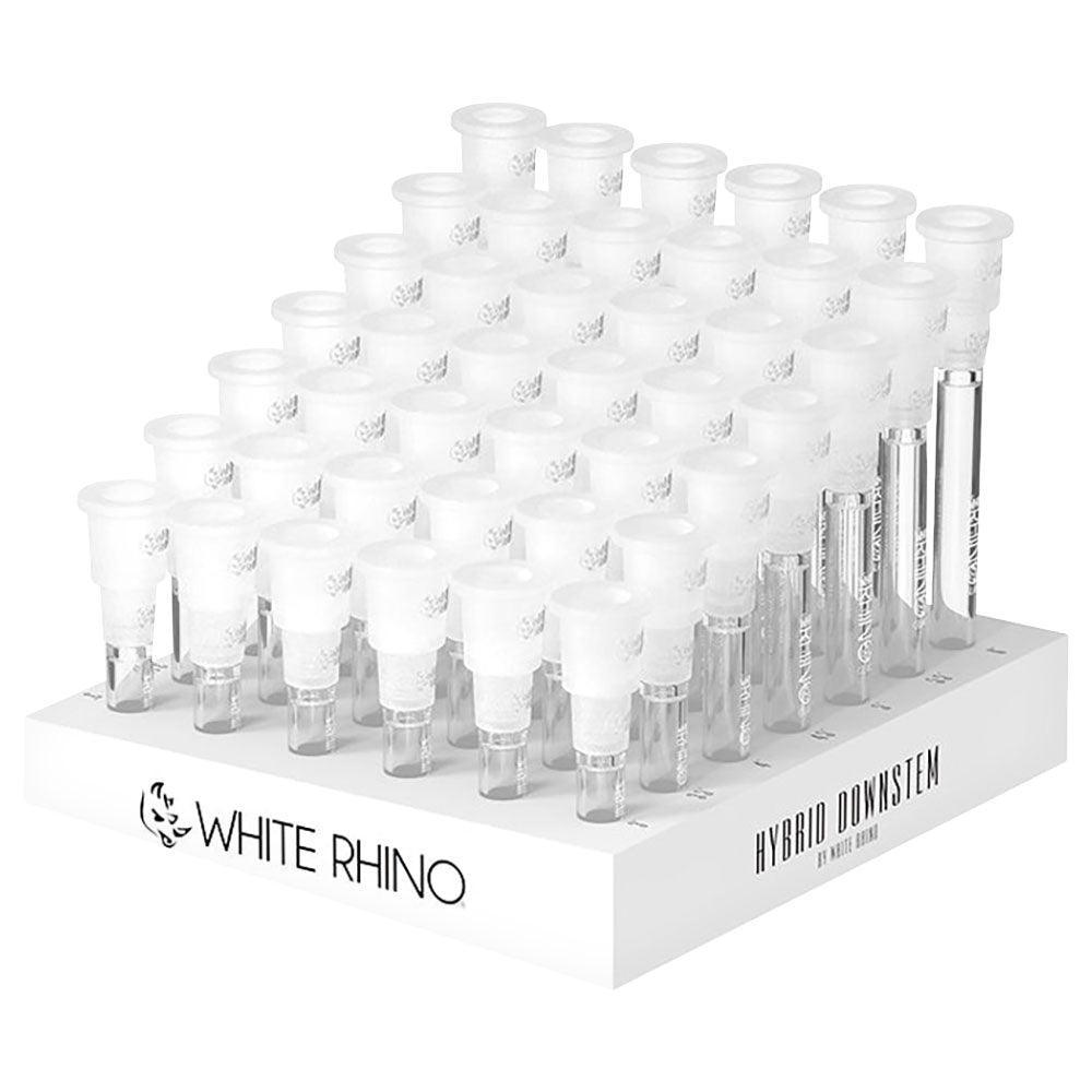 White Rhino Hybrid Downstem - Assorted Sizes 42PC DISP - - SmokeWeed.com