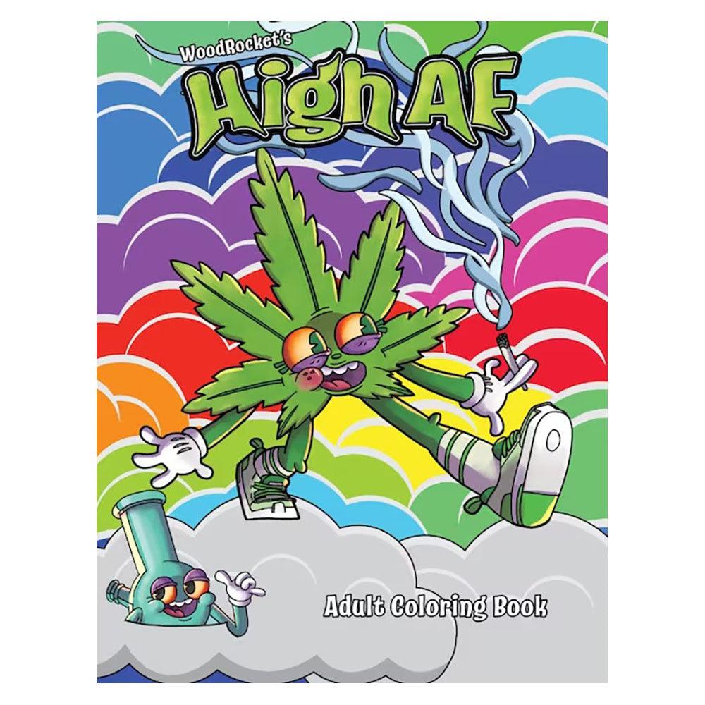 Wood Rocket High AF Adult Coloring Book - 8.5"x11" - SmokeWeed.com