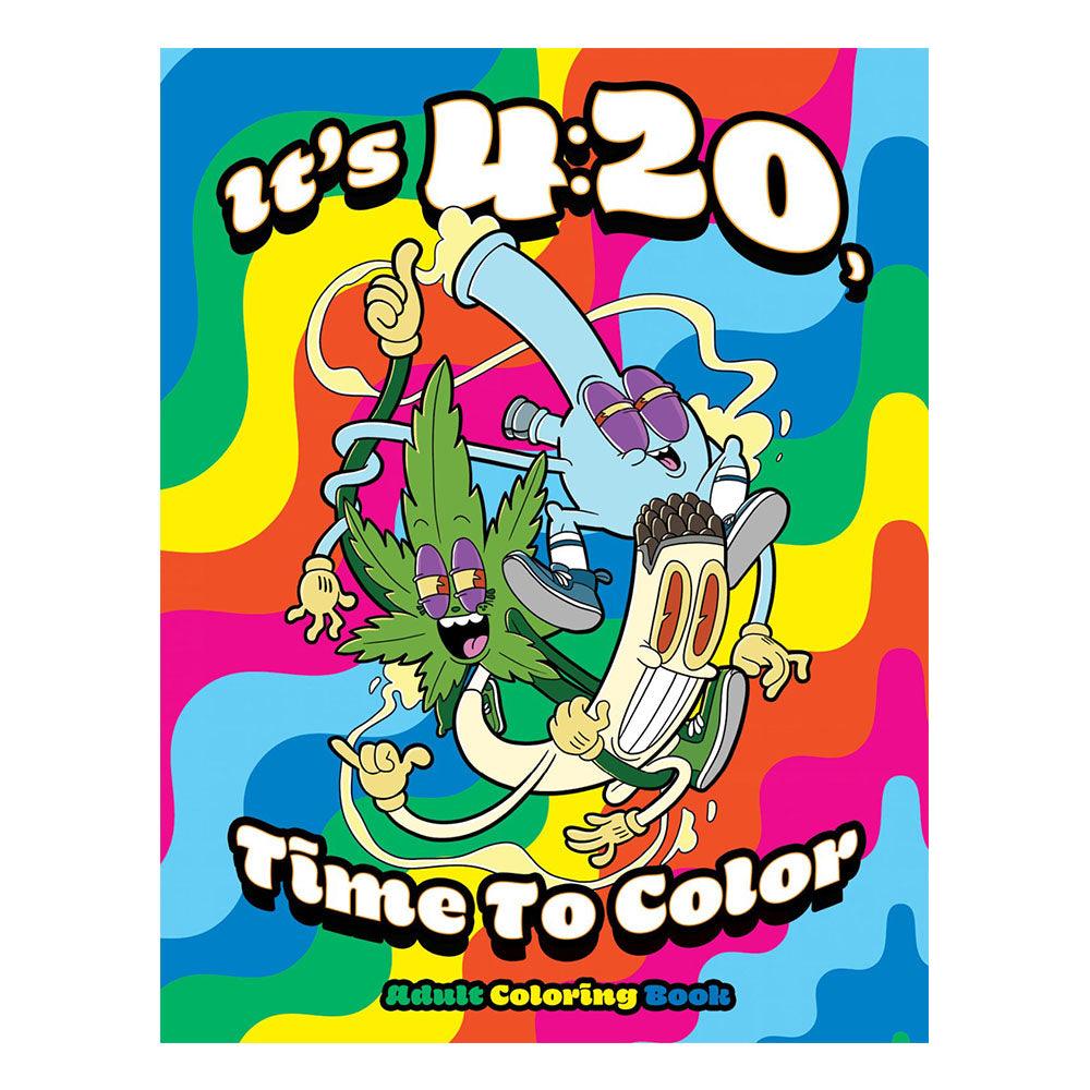 Wood Rocket It's 4:20, Time To Color Adult Coloring Book - 8.5"x11" - SmokeWeed.com