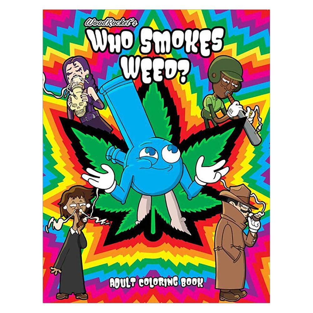 Wood Rocket Who Smokes Adult Coloring Book - 8.5"x11" - SmokeWeed.com