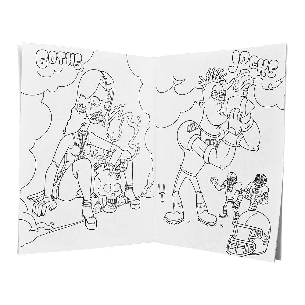 Wood Rocket Who Smokes Adult Coloring Book - 8.5"x11" - SmokeWeed.com