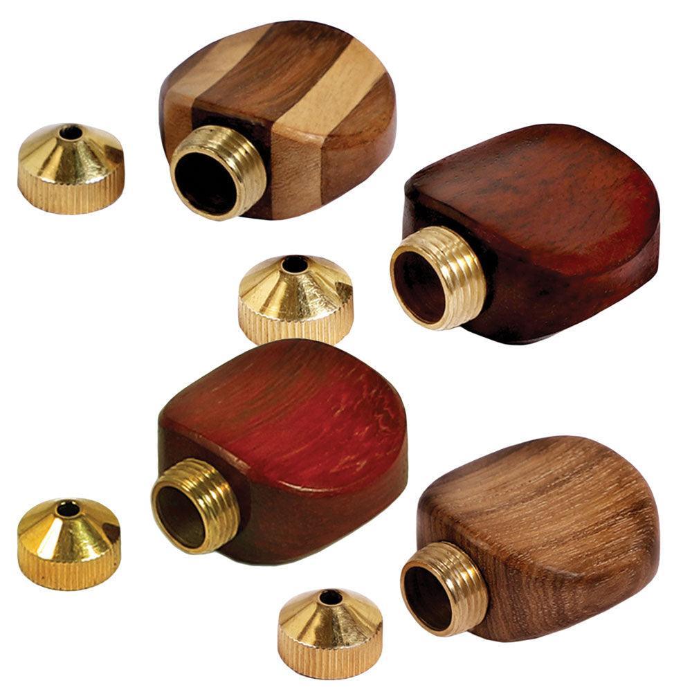 Wood Smoking Stone w/ Brass Chamber - SmokeWeed.com