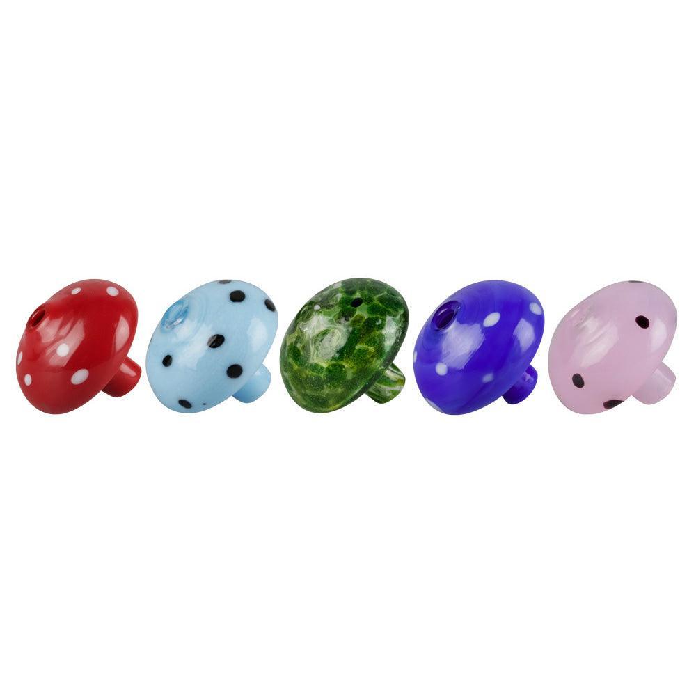 Worked Mushroom Carb Caps - 1"x1.2" / Colors Vary - SmokeWeed.com