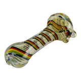 Worked Rasta Spoon Glass Pipe - SmokeWeed.com