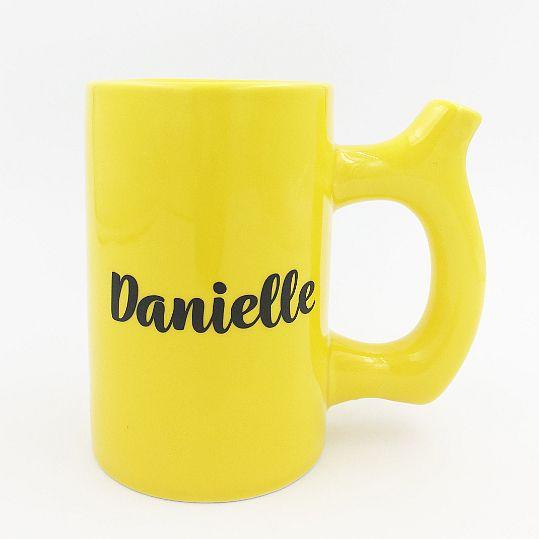 Yellow Roast & toast mug with flames - SmokeWeed.com