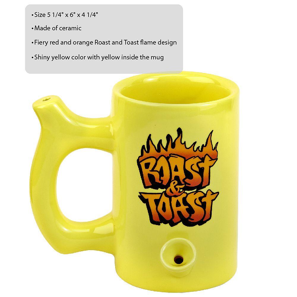 Yellow Roast & toast mug with flames - SmokeWeed.com