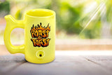 Yellow Roast & toast mug with flames - SmokeWeed.com