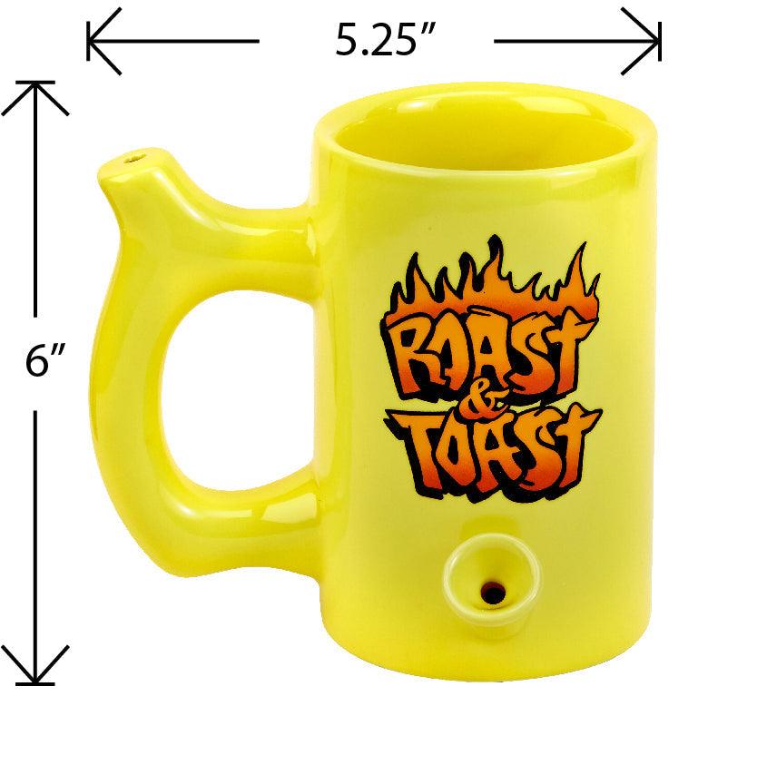 Yellow Roast & toast mug with flames - SmokeWeed.com