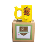 Yellow Roast & toast mug with flames - SmokeWeed.com