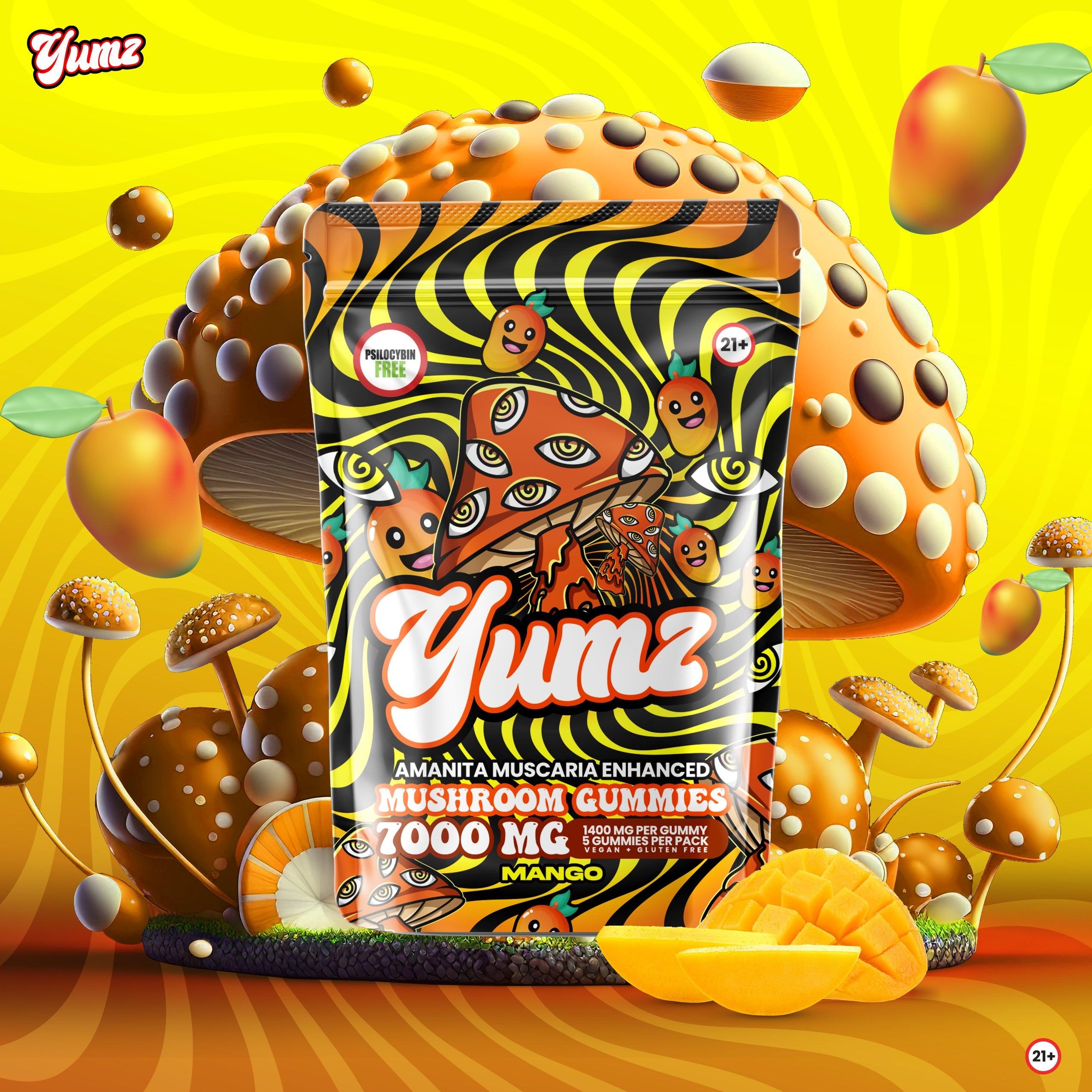 YUMZ - Mango ( Amanita Muscaria Mushroom Gummies ) - SmokeWeed.com