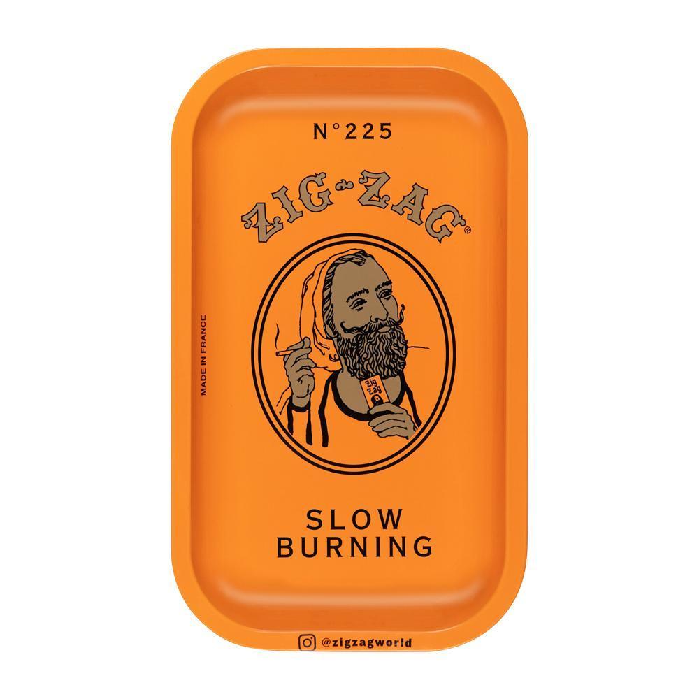 Zig Zag Small Metal Rolling Tray | Orange - SmokeWeed.com
